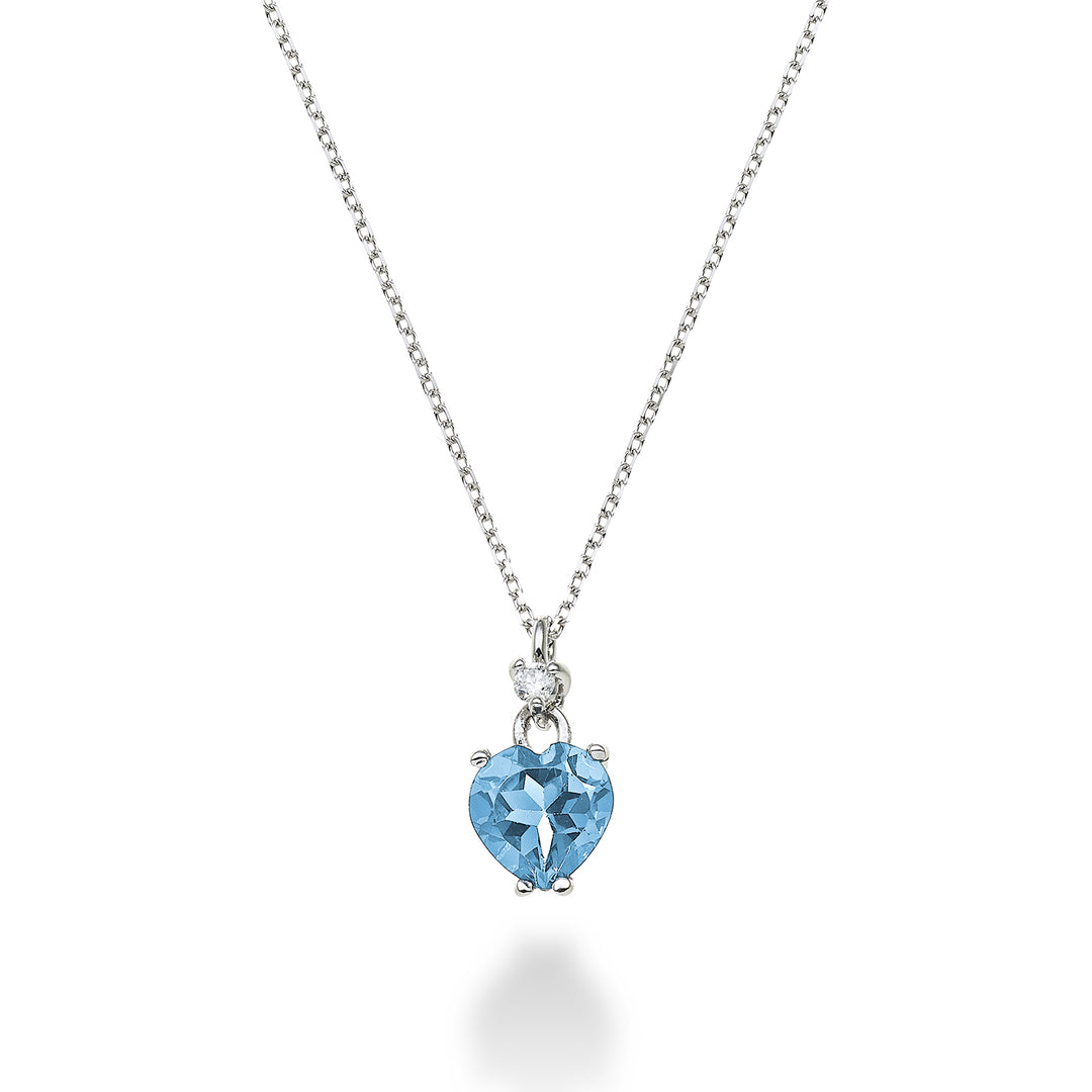 Nihama cl 18k blauw topaas hart 6x6 ct.1,00 diam. ct.0,02 NPCL198DITPAZ66O4
