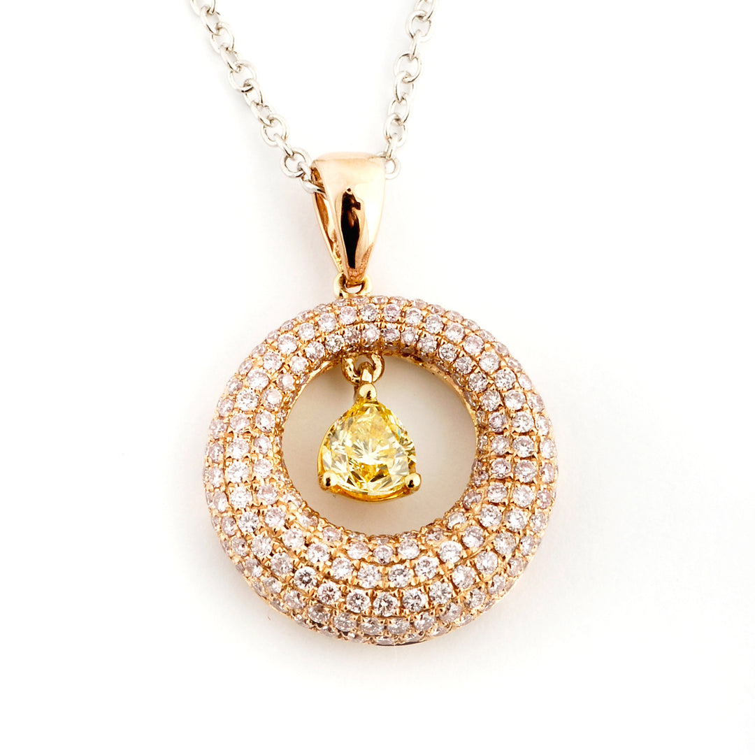 Golay pave + fancy + roze diamanten roségouden choker (kat G4SWPE055-10137000019