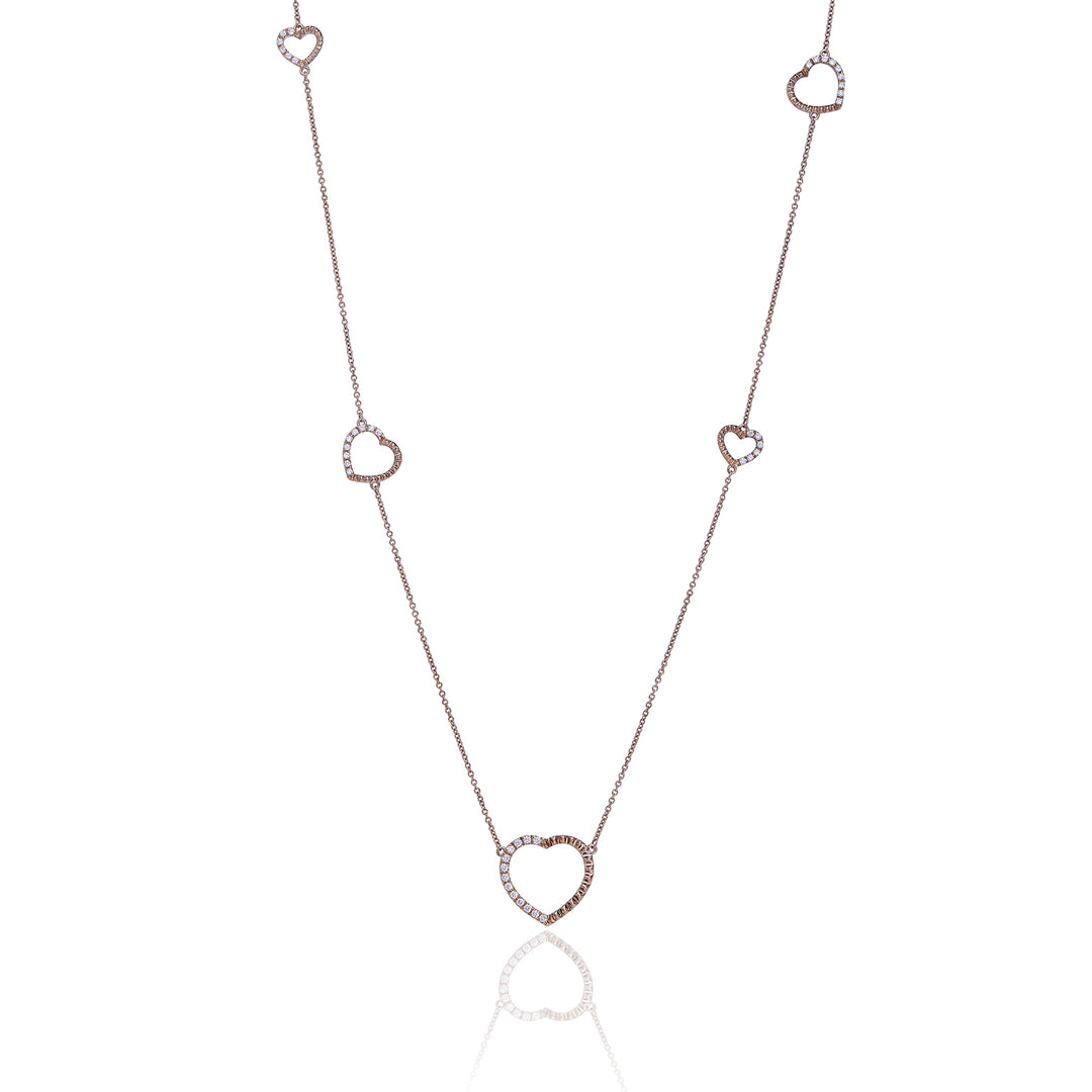 Lange Golay-Halskette „Love Me“ mit halbvertieften Herzen GFCU013DI-22119110015