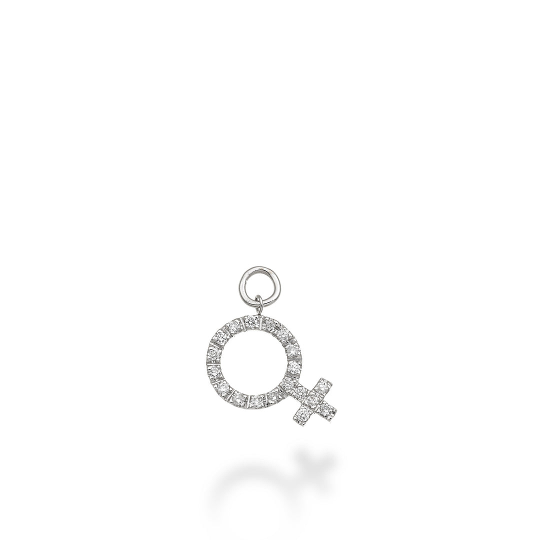 World Diamond Group bedelsymbool vrouw 18k ct. 0,15 g versus witgoud GCH215DIO4