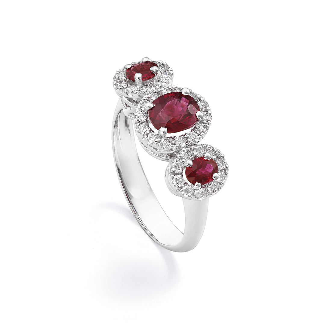 Golay robijn trilogie ring 4x3 cent 6x5 cont. diamanten ACL3123DIRU56-22103110130