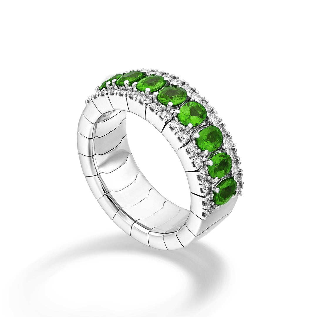 Golay elastic riviera ring 8 oval emeralds 4x3 and dia ARE447DSM438-24276110049