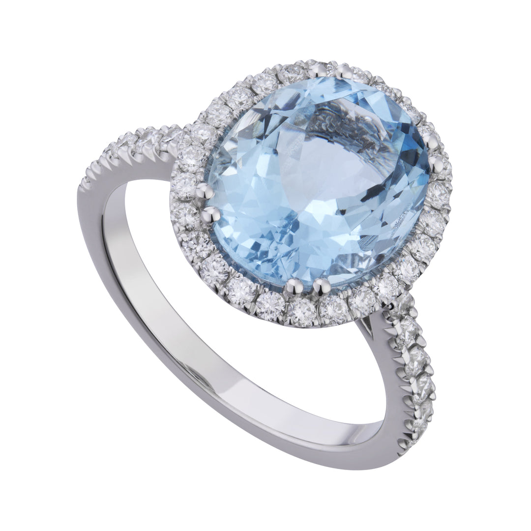 World Diamond Group ovale aquamarijnring 12x10 en diamanten ACLC070DIAQ7-21271110037