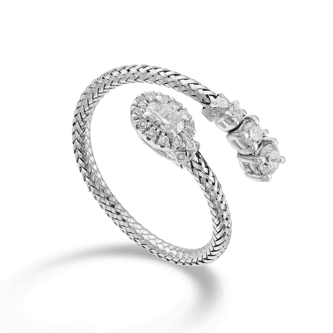 World Diamond Group een 18k centrale ovale schakel 4x3 ct.0,12 diam. totaal 0,31 ct witgoud GAMAGLIA02DIO4