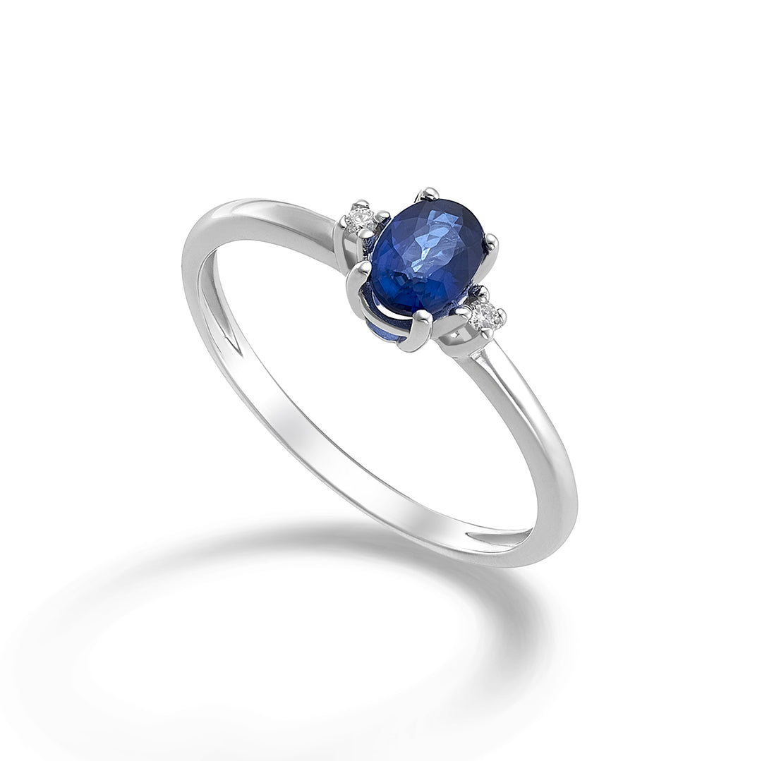 Mikiko een 9k saffier n. ovaal 6x4 ct.0,52 diam. ct.0,02 MA5072R4ZFN052