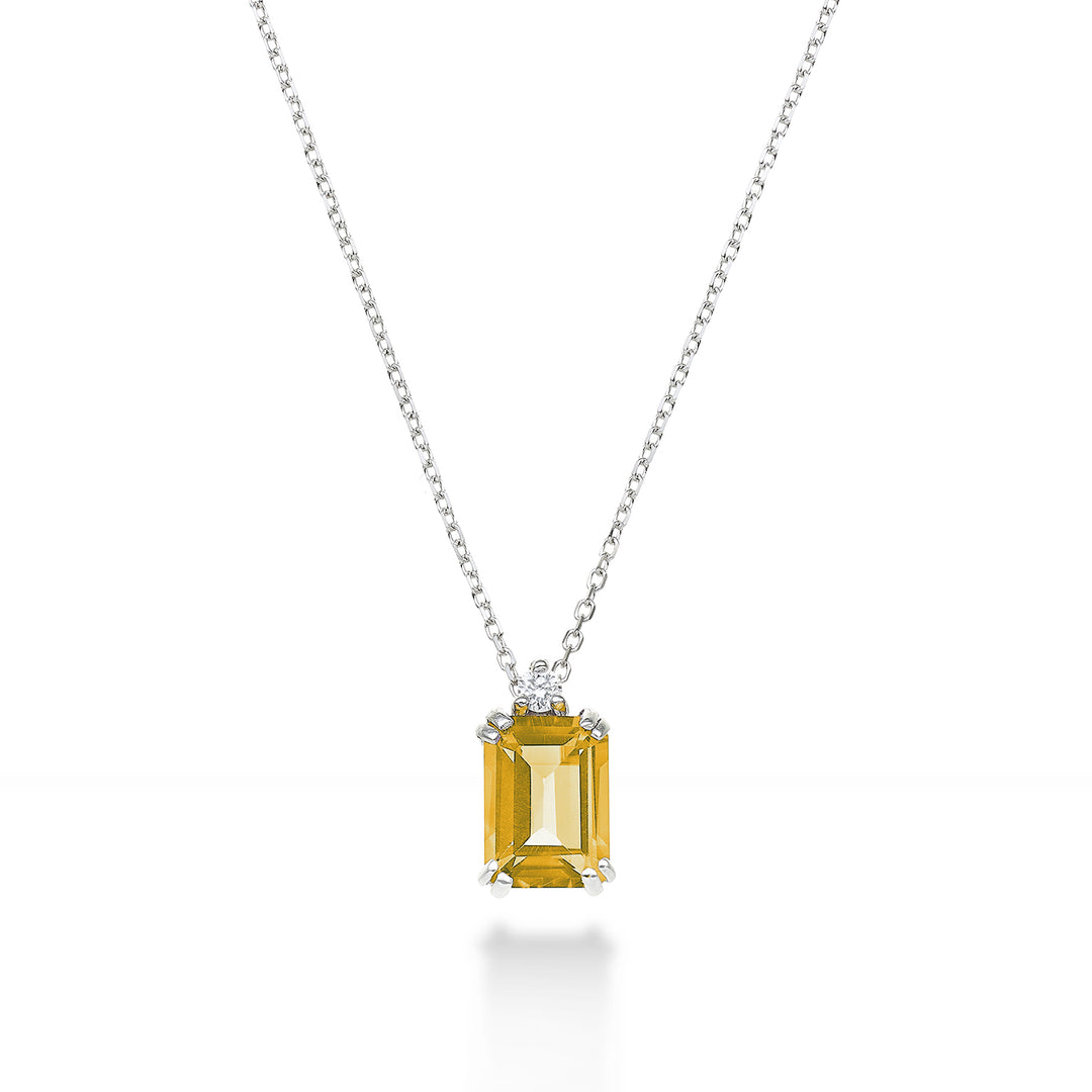 Mikiko cl 18k achteckiger Citrin 7x5 ct.0,85 Durchm. ct.0,025 MPCL090DICITR2O4