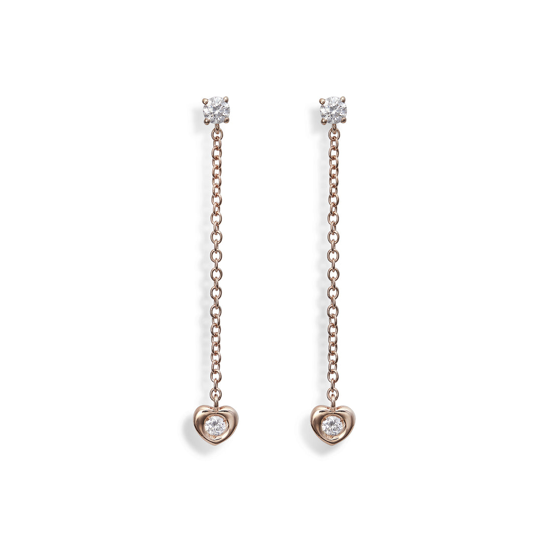 World Diamond Group oder 18 Karat 0,24 ct große Herz-Lünettenkette 3,3 cm Rosé GO5075O3BR024