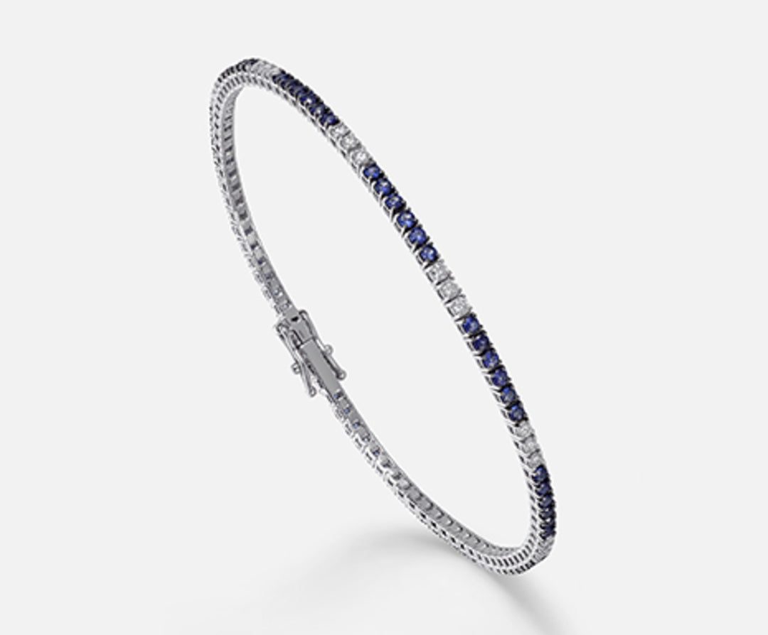 Mikiko Br Tennis 18 Karat Saphire 1,58 ct Durchm. ct.0,54 cm.17,5 MB5018O4ZFD185.17,5
