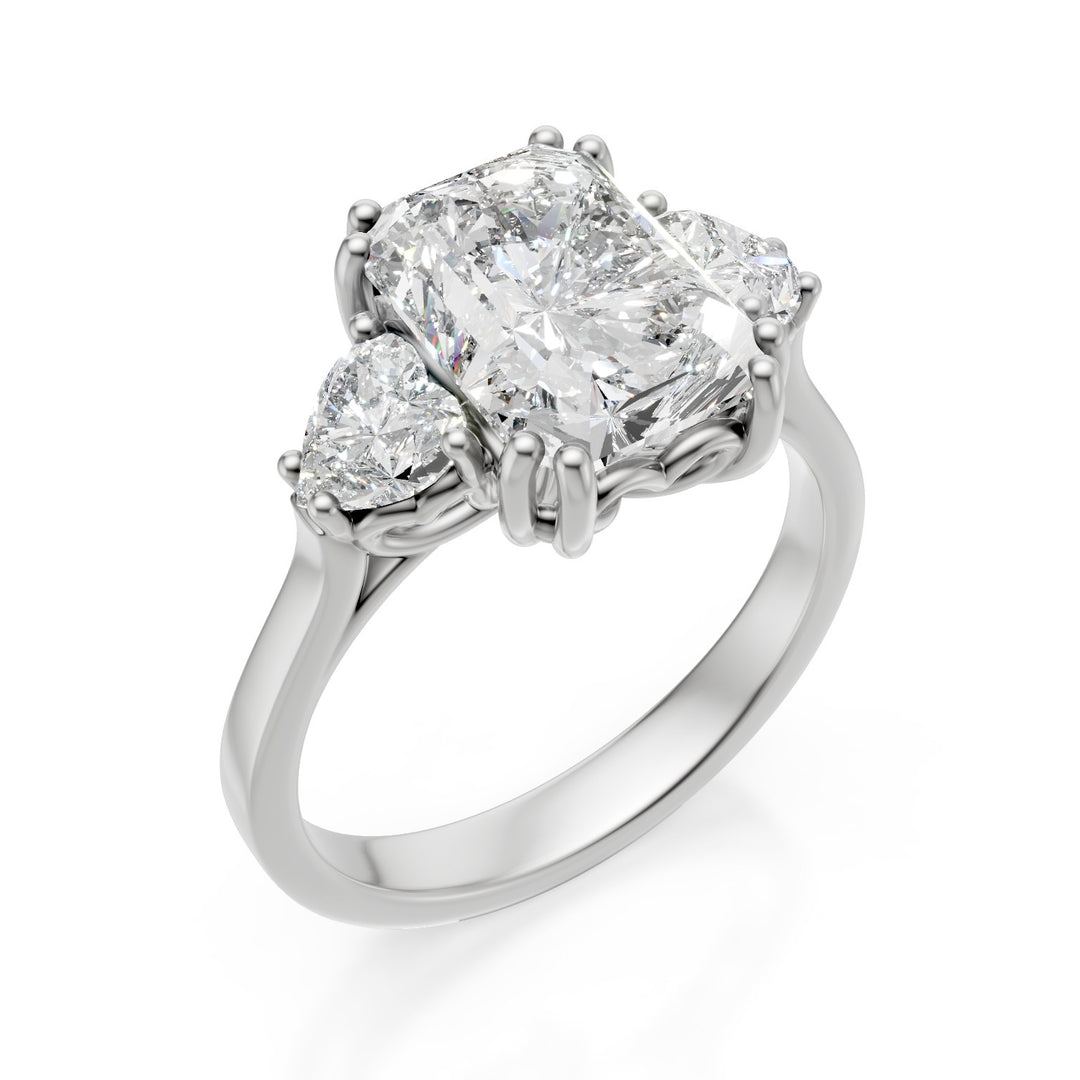 X-Diamond an 18kt lab g.d. total ct. 3.70- cent. ct. 3.02 octagonal - lateral hearts ct. 0.68 LXDAPU082O4OTBI370