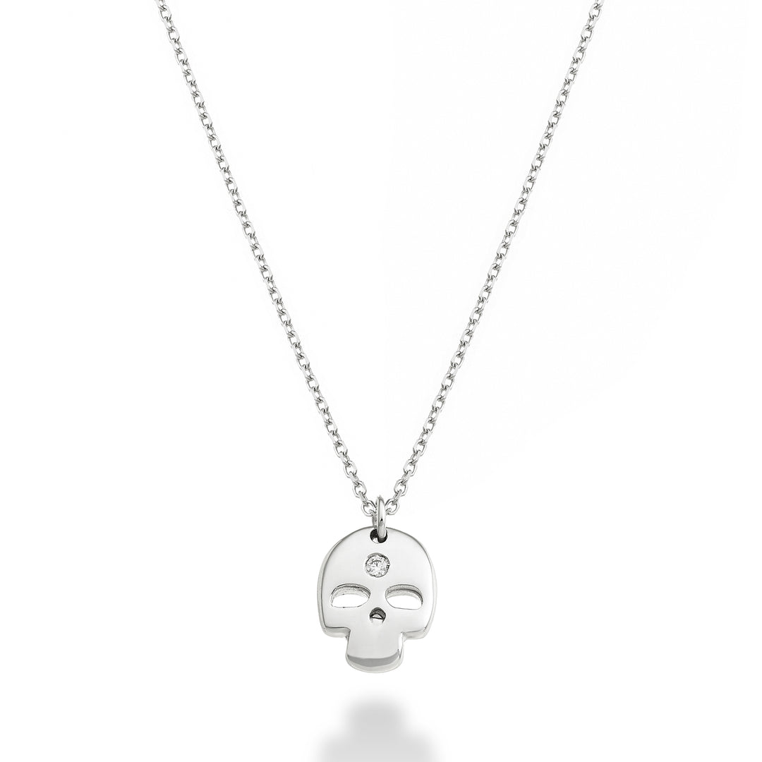 Mikiko cl 18k schedel 0,01 ct witgoud MD5135O4BR001