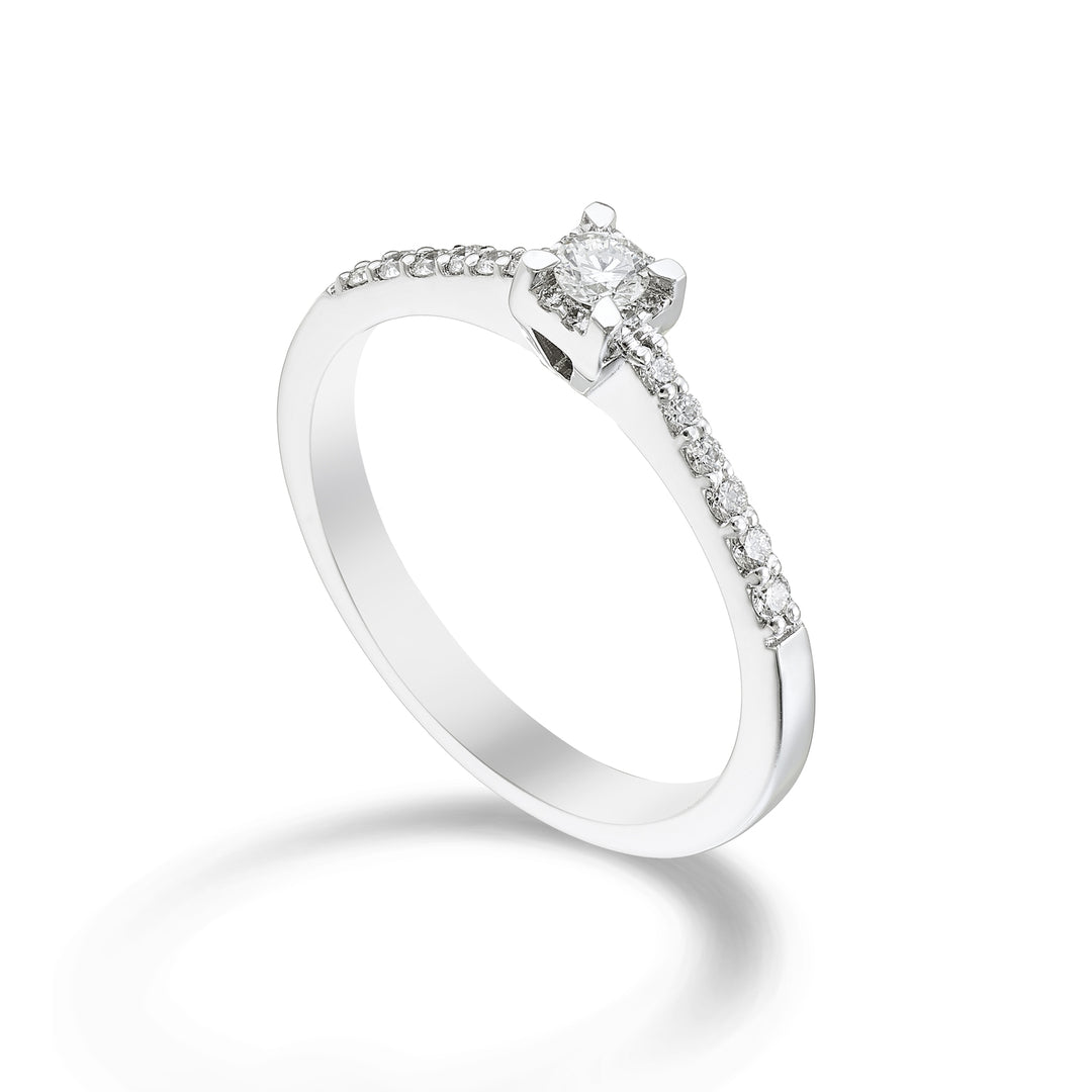 World Diamond Group Diamantring zwischen Krappenschaft inkl. Zentr. 0,40 ct ASLC001DI040-23284110059