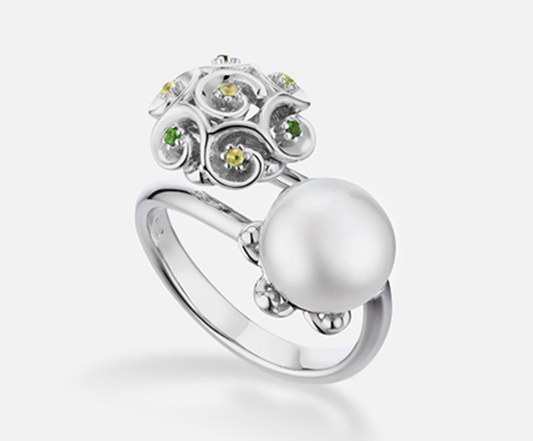 Mikiko een ag925 fw bot 9.5/10 groene swarovski edelstenen MA7178A4VERDE00