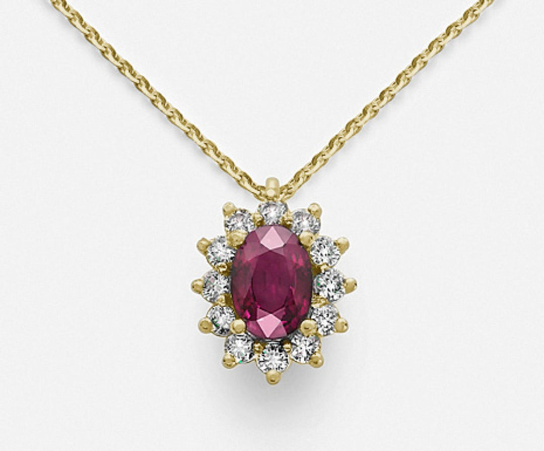 Mikiko cl 18k Rubin n. oval 7x5 ct 0,85 Durchm. 0,30 ct Gelbgold MD5048O1RBN085
