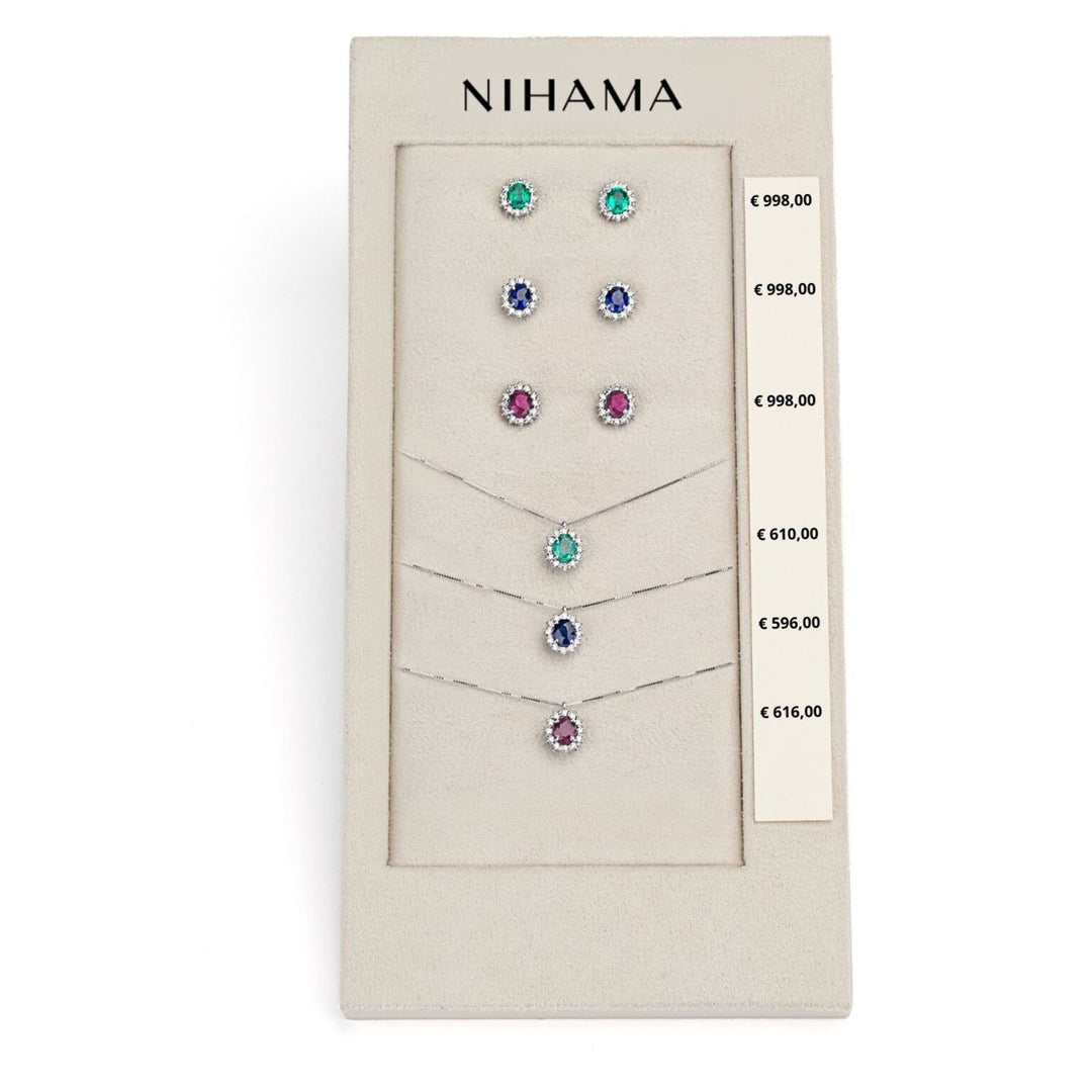 Nihama package cl 5126 + or 5104 9kt oval 5x4 sapphire, ruby ​​and emerald tr. N.LIGHTBOX.15-T9K