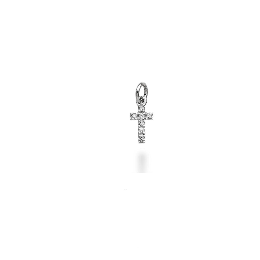World Diamond Group 18k witgouden kruishanger diam. ct.0,03 GCROCE02PENO4