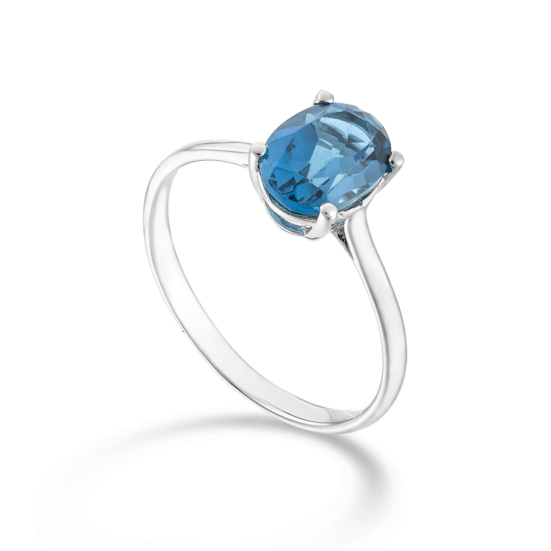 Nihama een 18k ovale London Blue Topaas 8x6 ct.1,40 NA5172O4TPBL