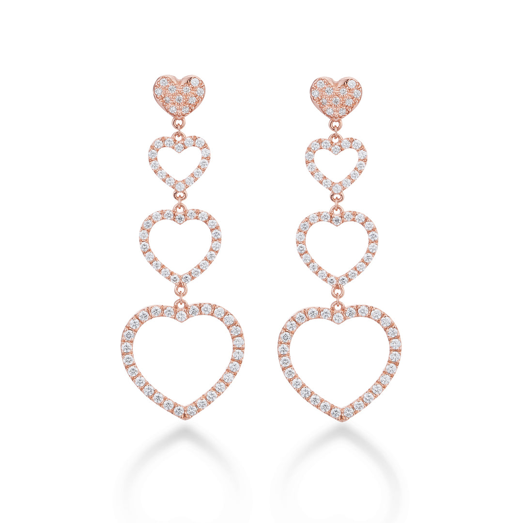 Golay earrings amami hearts pendants set diamonds OFCU002DI-22314110019