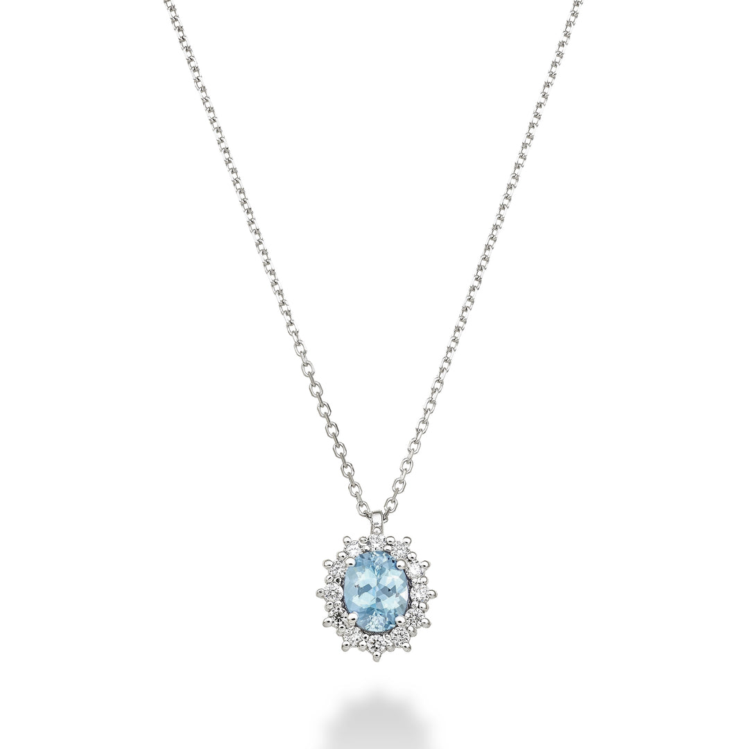 Mikiko cl 9k ovaal aquamarijn 5x4 ct.0,30 diam. 0,10 ct MD5126R4AM