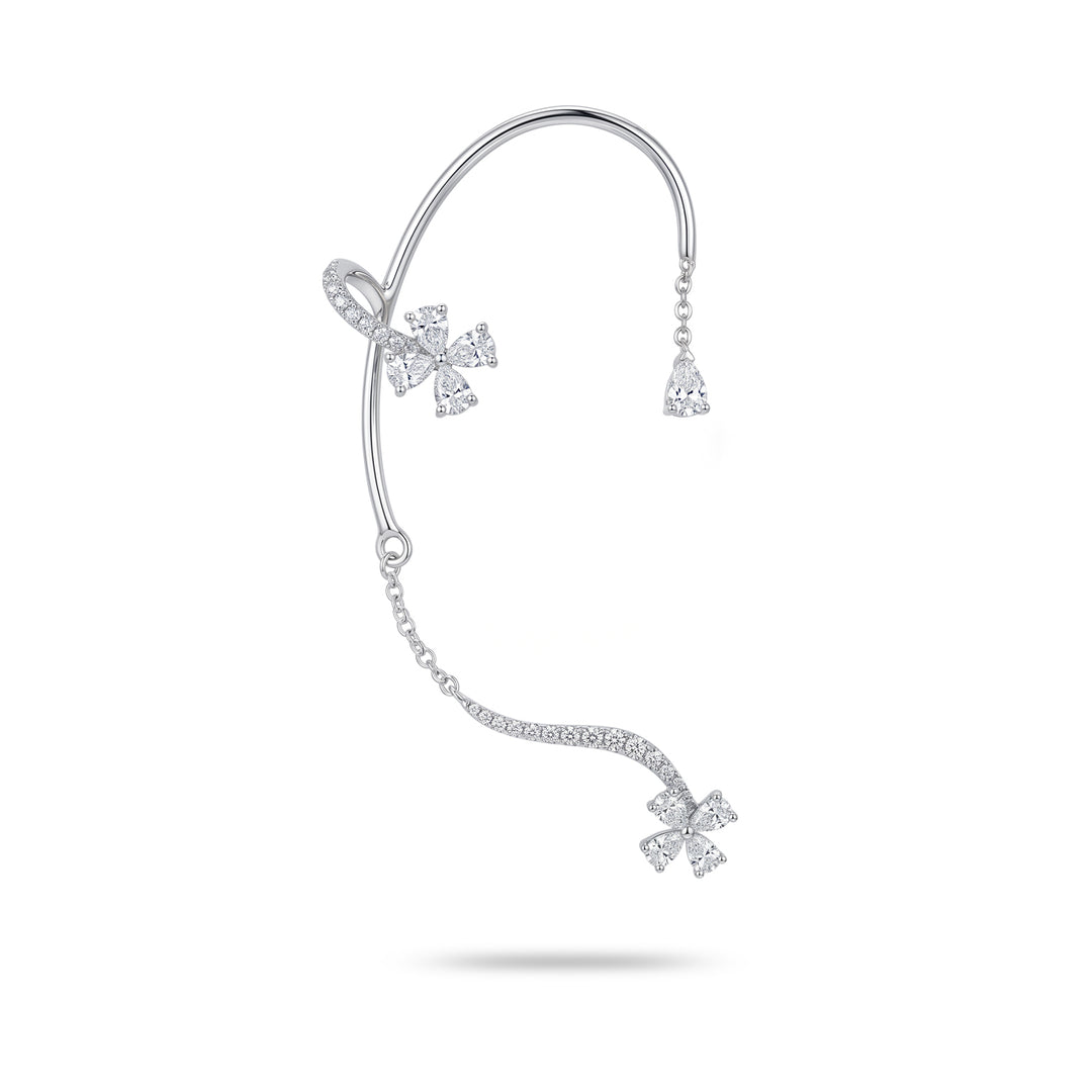 Golay Ear Cuff-Ohrring mit Blumen und gebogenem Steg, rechts OEC873DBDX