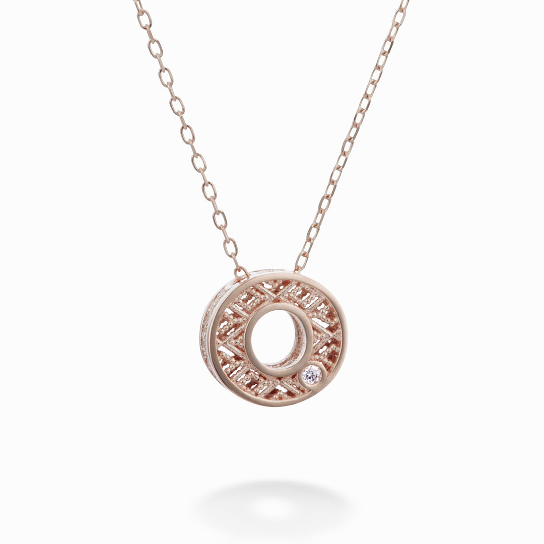 Mikiko cl 18k letter o roségoud diam. ct.0,01 MDLETOO3