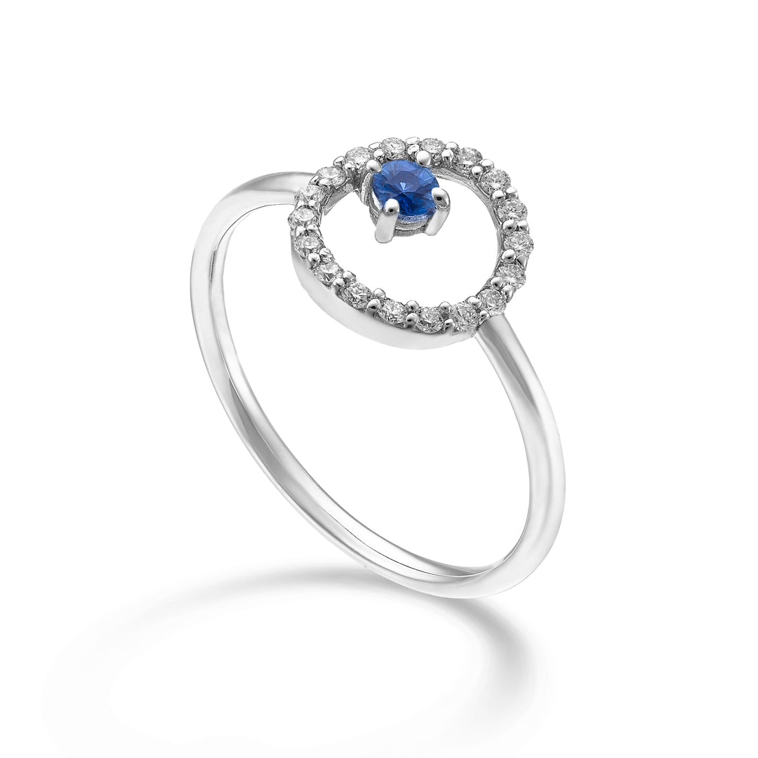 World Diamond Group een 18k "ronde" saffier nr. 0,11 ct diam. ct.0,14 GA5184O4ZFN025