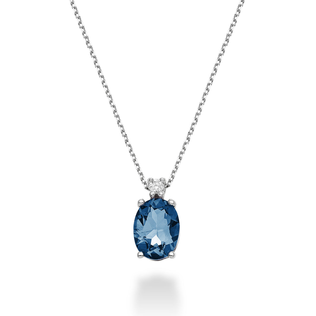 Mikiko cl 18k ovaler Londoner Blautopas 8x6 ct.1,40 Durchm. ct.0,025 MD5036O4TPBL