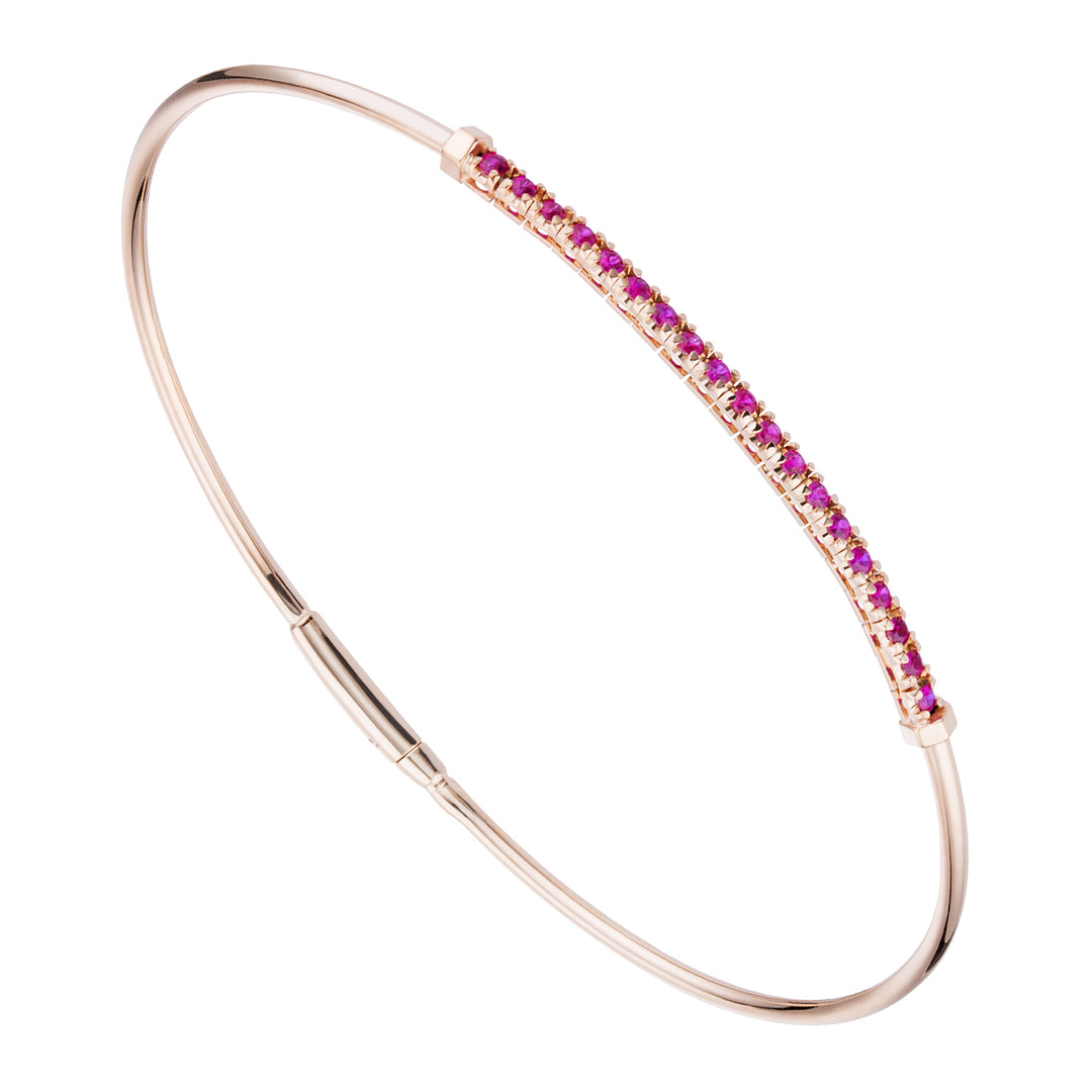 Golay square tennis bracelet with ruby bangle BSCQ010030RU