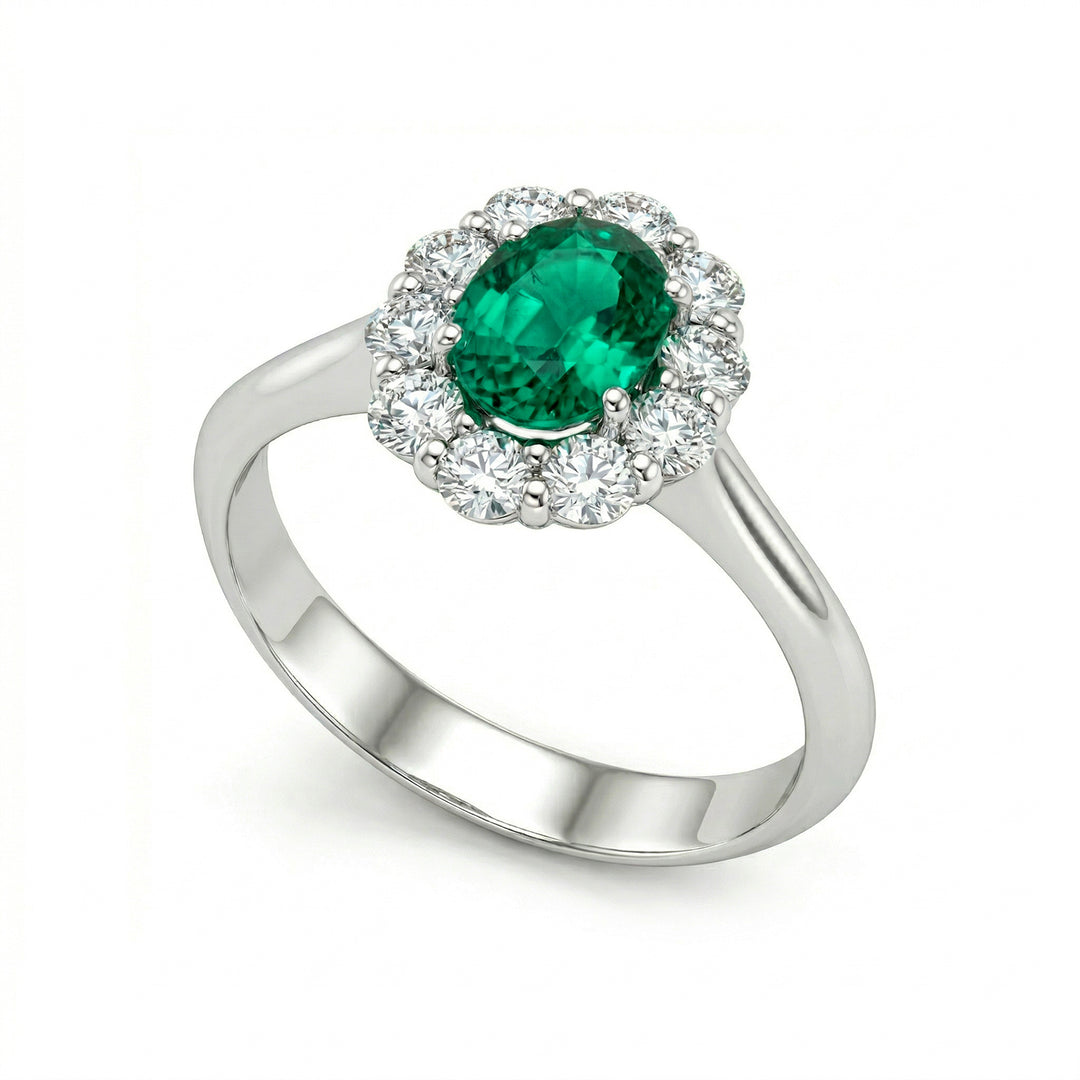 Golay oval emerald ring 7x5 and diamonds ACL045DISM-24241110048