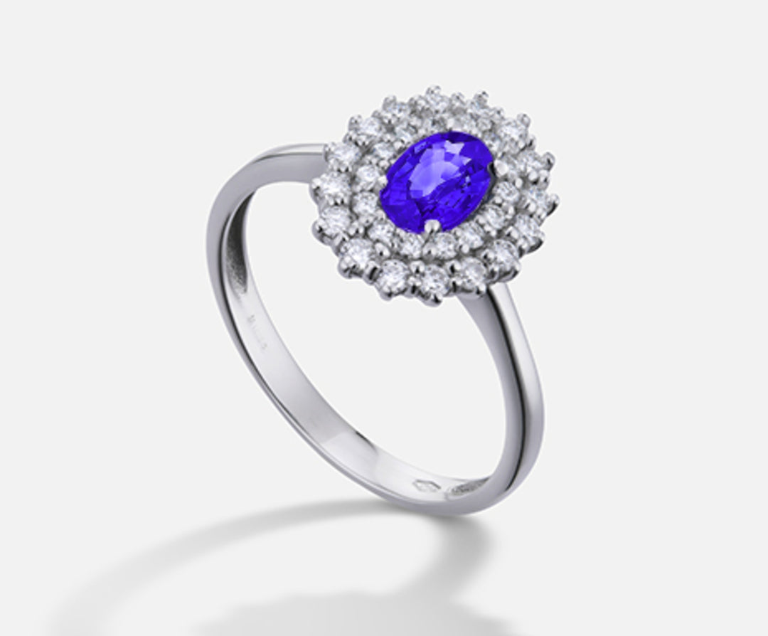 Mikiko ein 18k Tansanit n. Oval 6x4 ct.0,38 Durchmesser ct.0,37 MA5116O4TZN