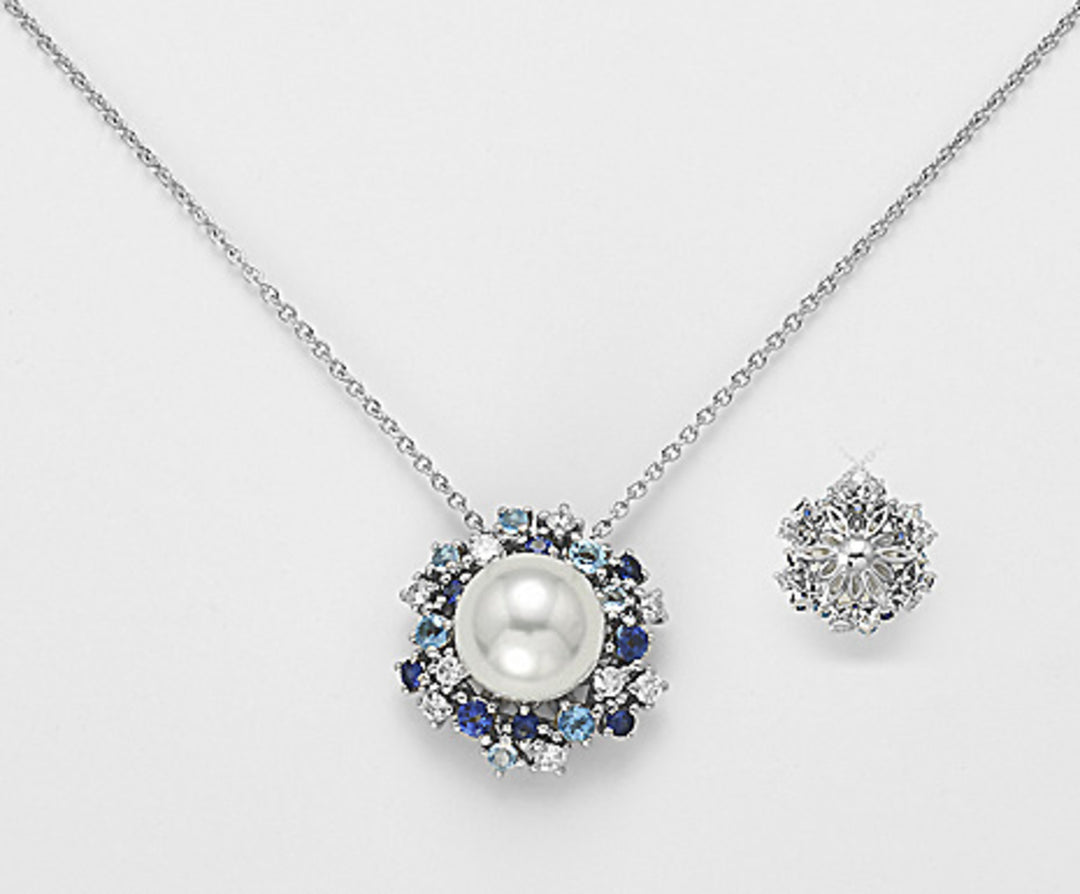 Nihama cl 18k sspw 10/11 ct.0,35 blaue Saphire und blauer Topas Urri ct.0,88 ND0902O4SABI100
