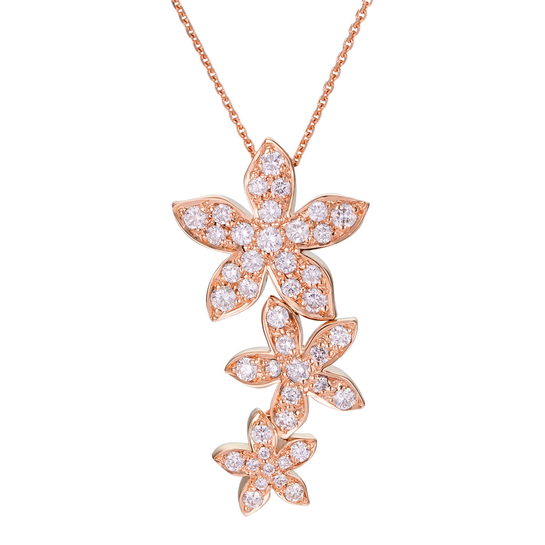 Golay anthea necklace 3 flowers vertical development PPV021DI-18079110027