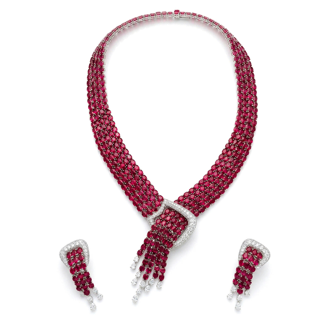 World Diamond Group vintage pave ruby/diamond set PR001DRU-26103110158