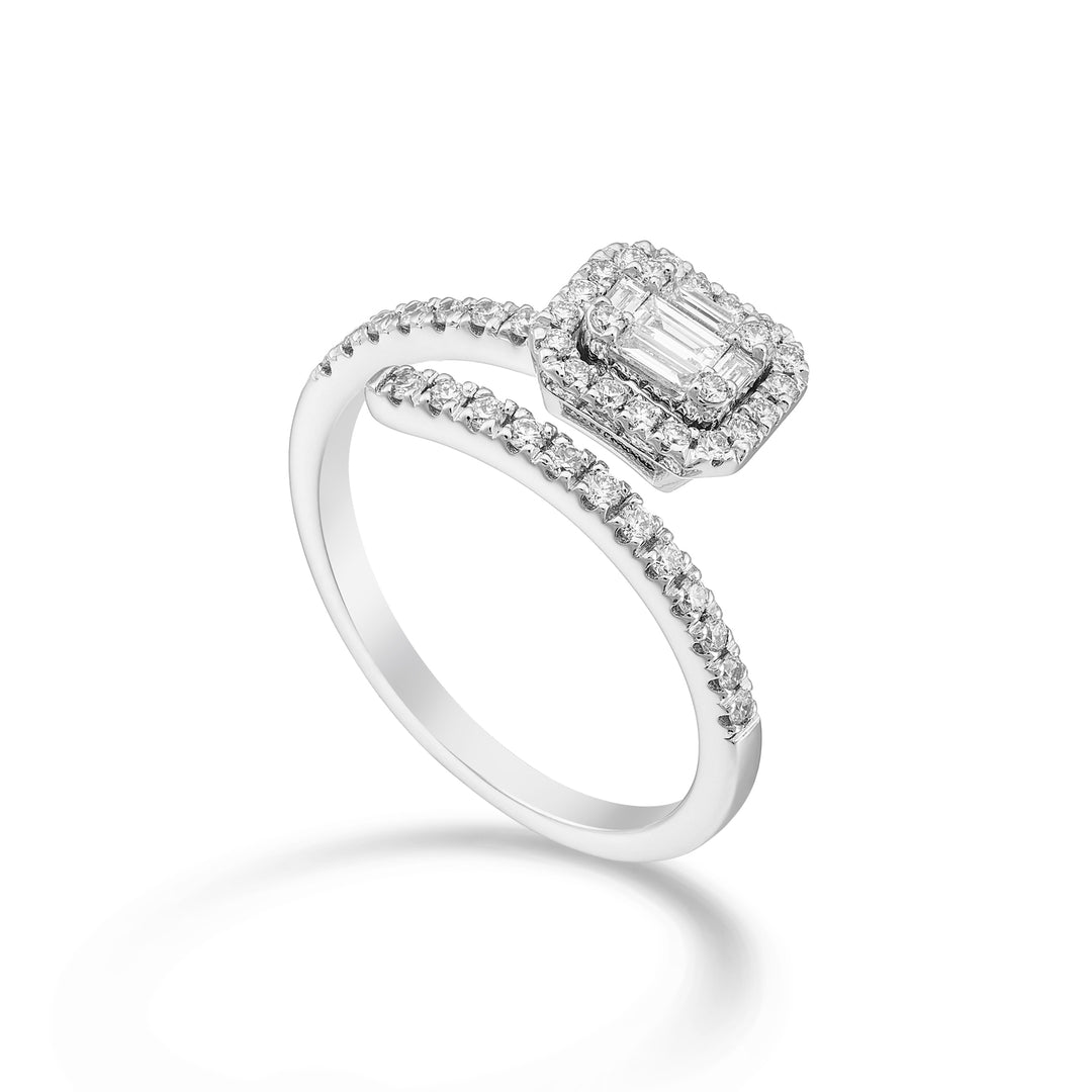 World Diamond Group een 18k contra met diam. tepper en rond ct. totaal 0,42 - witgoud GA5199O4BR042