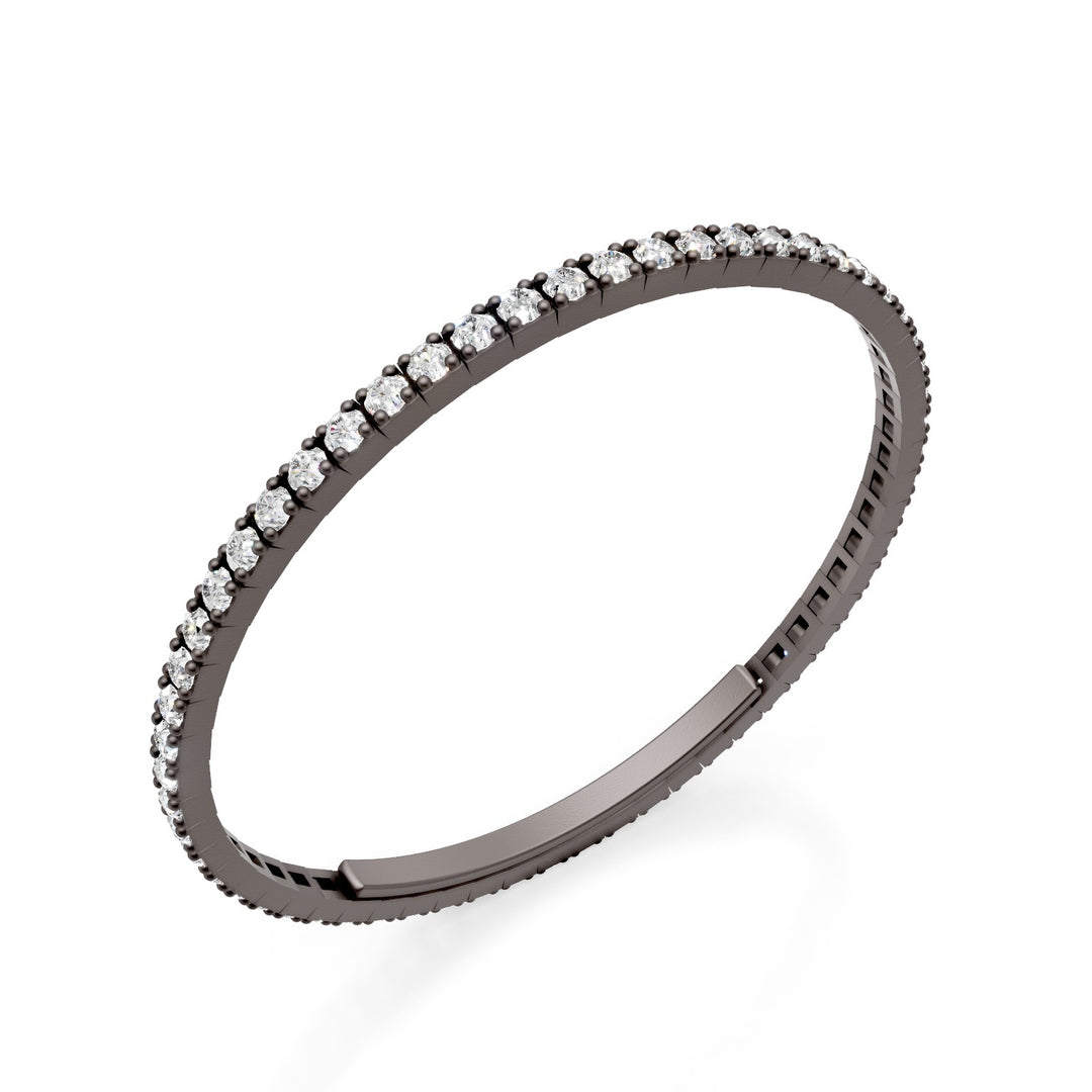 X-Diamond gray titanium tennis bracelet set entirely with diamonds l. g., with butterfly closure, 18.5cm, second size LXDBRT012DIGR-185