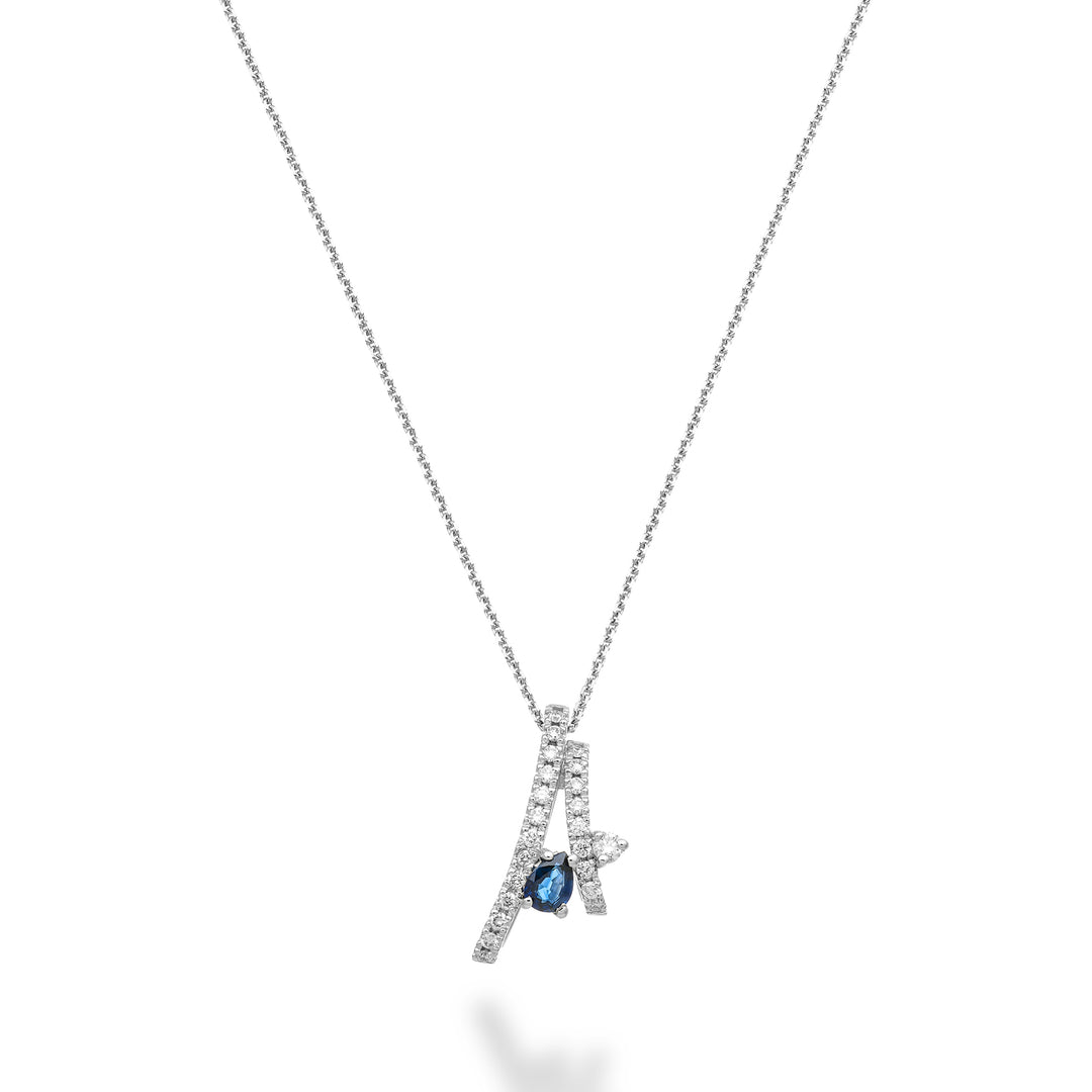 Golay diamanten collier twee rijen saffier en diam. steekpenningen GMF826DZBB-26041110069