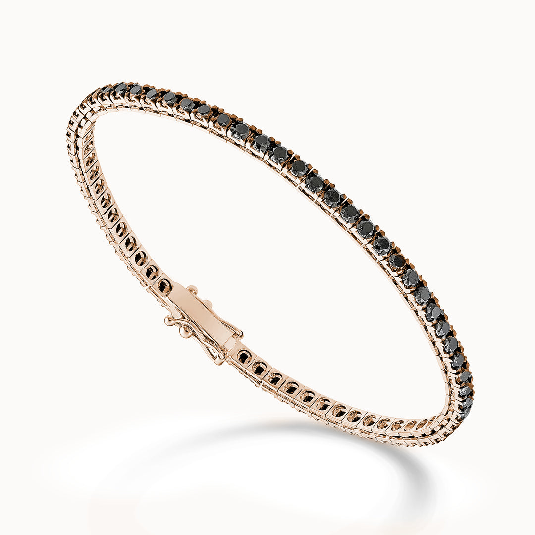 X-Diamond br tennis 18k black spinel 2.05 ct rose gold 17.5 cm - 78 settings LXDBTQ220SBKO3
