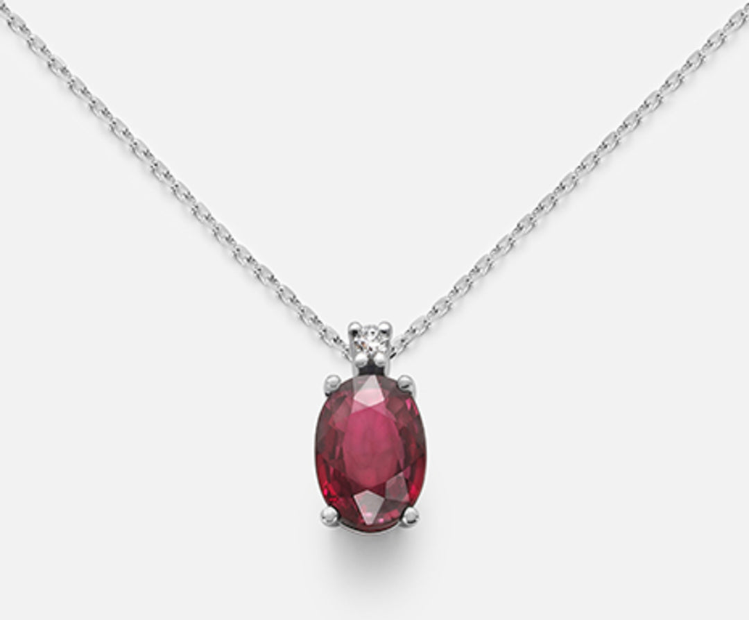 Mikiko cl 9k oval ruby ​​7x5 ct.0.90 diam. ct.0,015 MD5035R4RBC