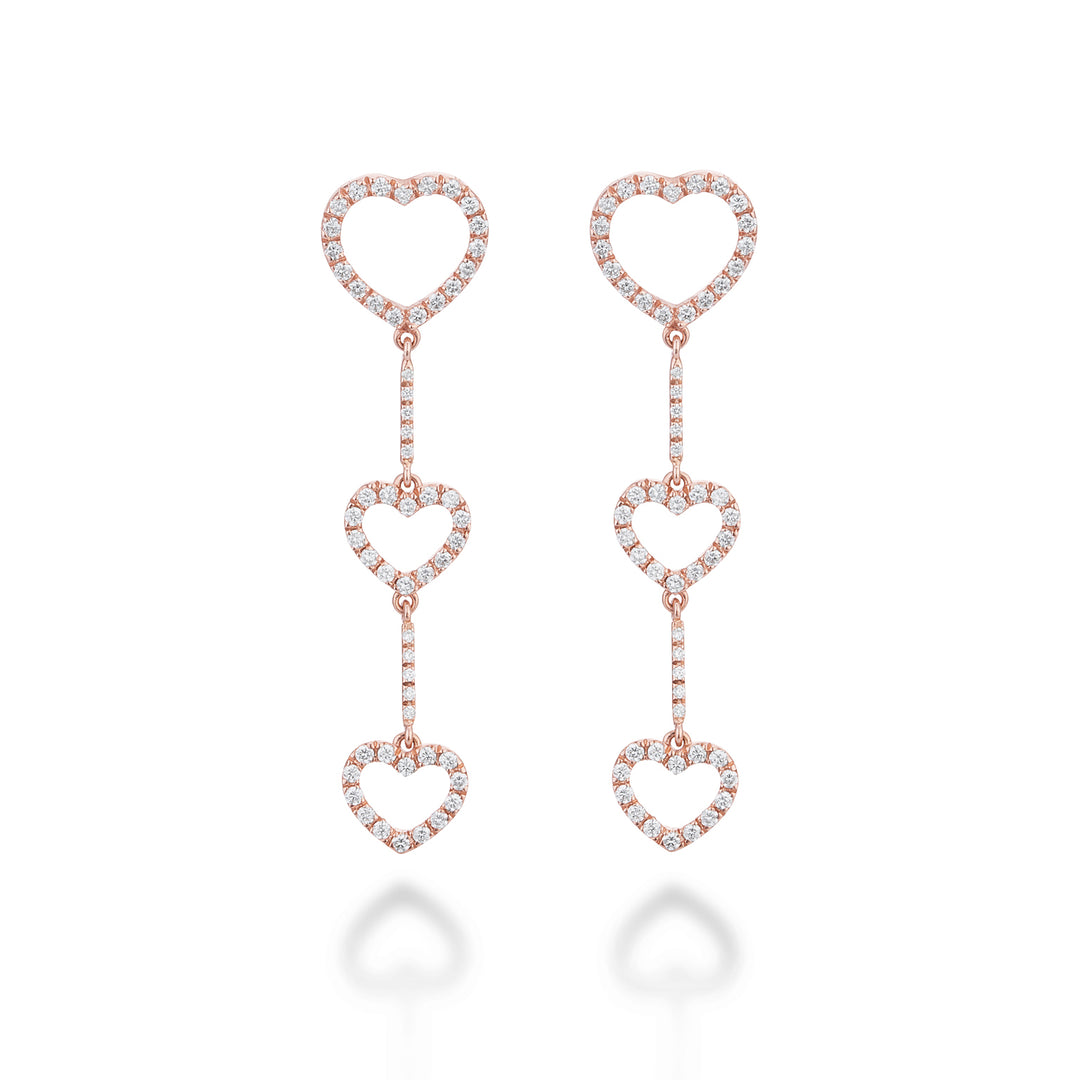 Golay amami 3 harten hanger oorbellen met diamanten OFCU006DI-21316110028