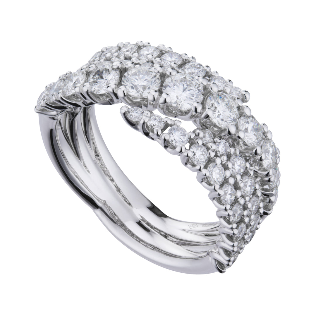 Golay multi-row grace ring with diamonds ABTRE2304DI-26154110086