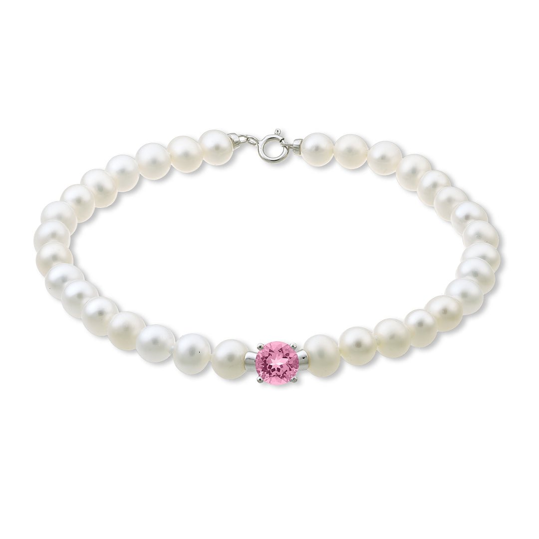 Mikiko br 18k fw 5-5,5 ronde roze topaas 6 ct.0,99 veerring MB1018O4TPPK50