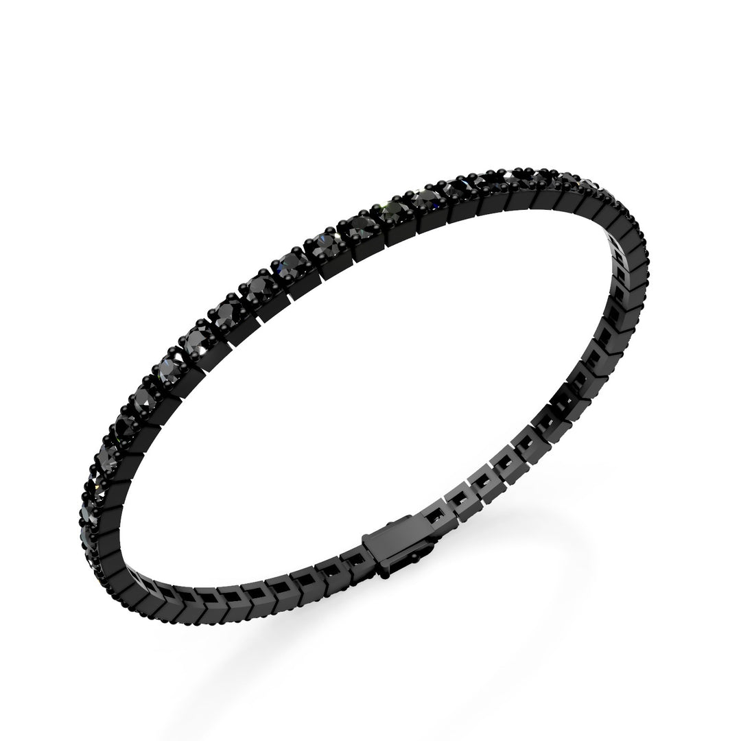 World Diamond Group black titanium tennis bracelet, with black diamonds, 18cm, first size GBRT001BKNE-180