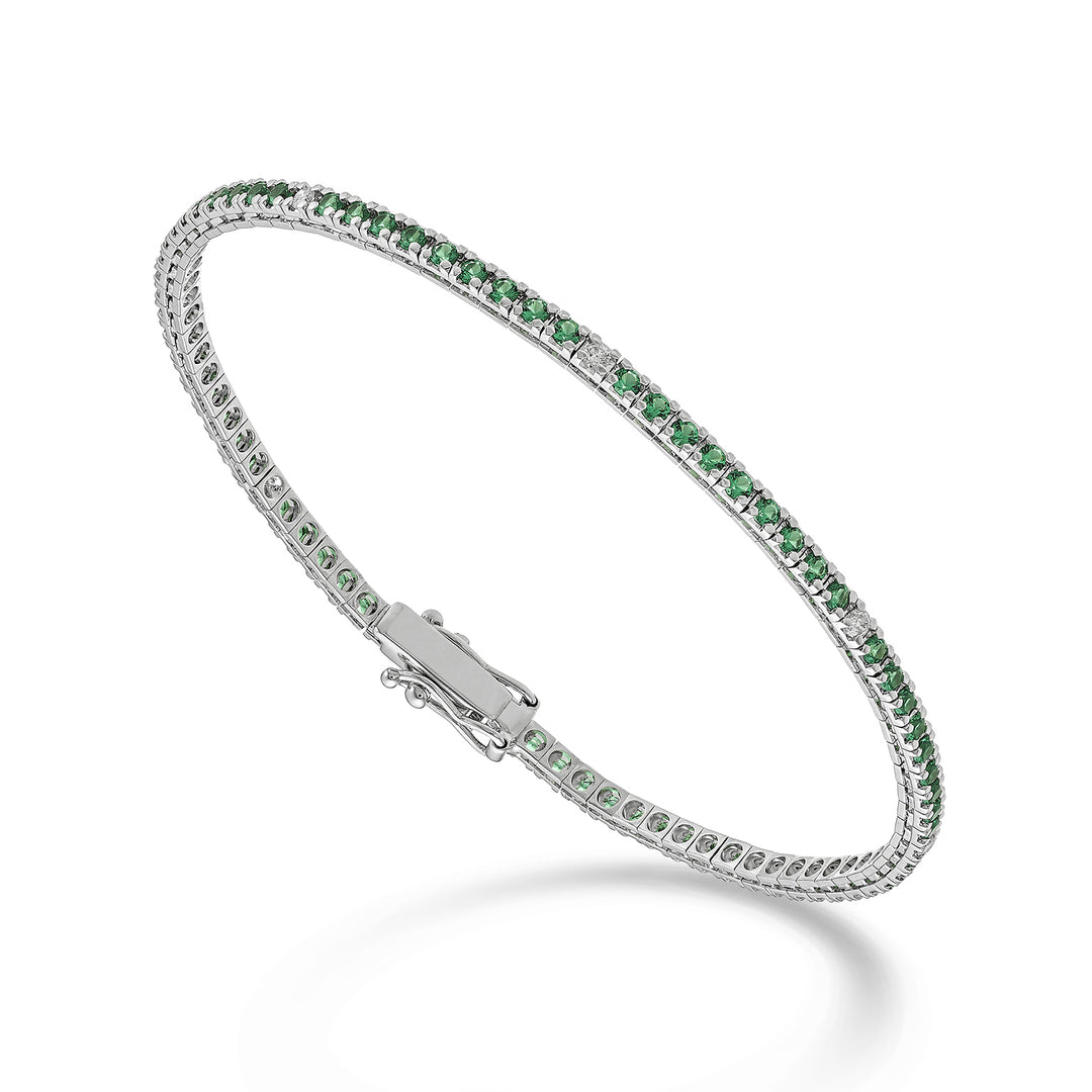X-Diamond Br Tennis 18k Smaragde ct.1,53 cm.17,5 Lab. gewachsen ct. 0,18 - 80 Einstellungen LXDBTQ220SMRDIO4