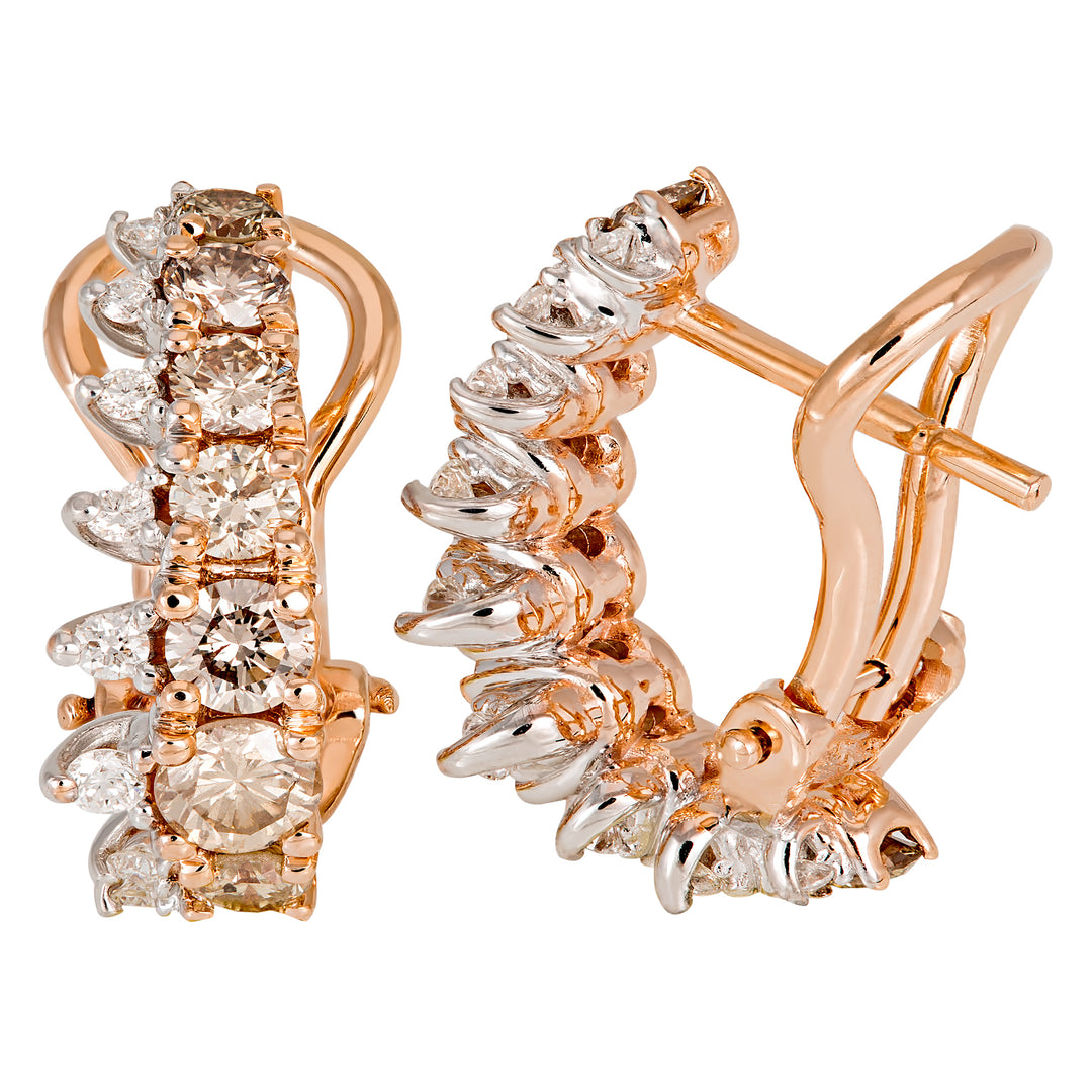 Golay-Ohrringe mit brauner und weißer Diamantkrone ODG014BWDI-17242110033