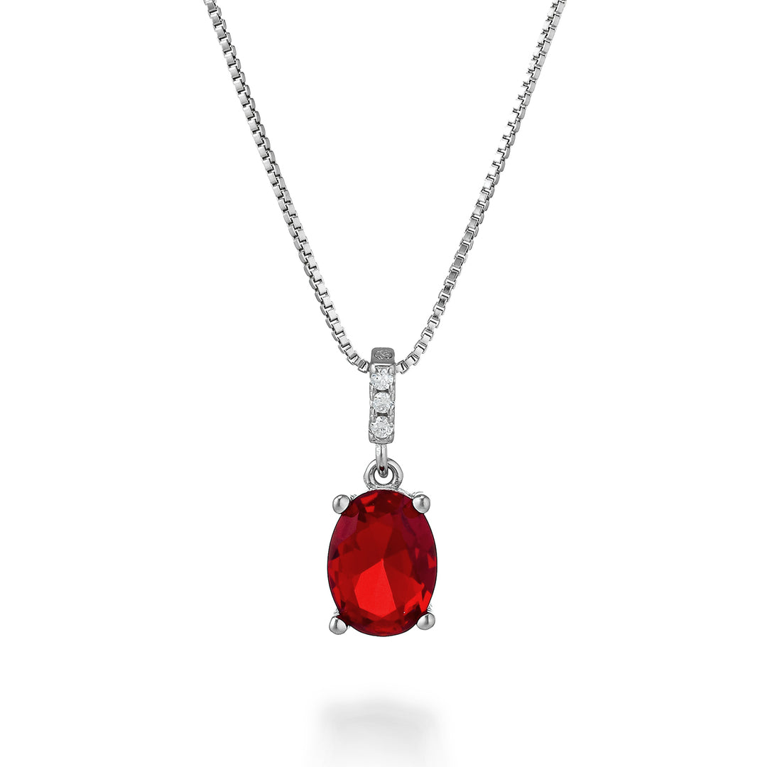 Mikiko cl ag925 edelsteen swarovski wit en rood MD7573A4RED00