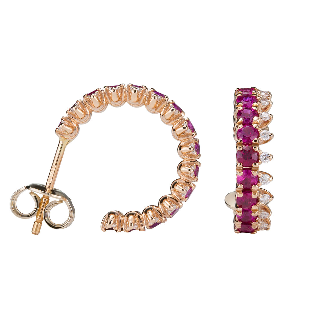 Golay ruby ​​and diamond crown earrings ct. 1.71 ODG015RUDI-18117110061