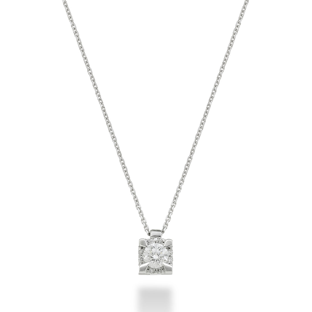 World Diamond Group pl necklace with diamonds between the prongs cen.0.09ct PLC001DI010-24025110073