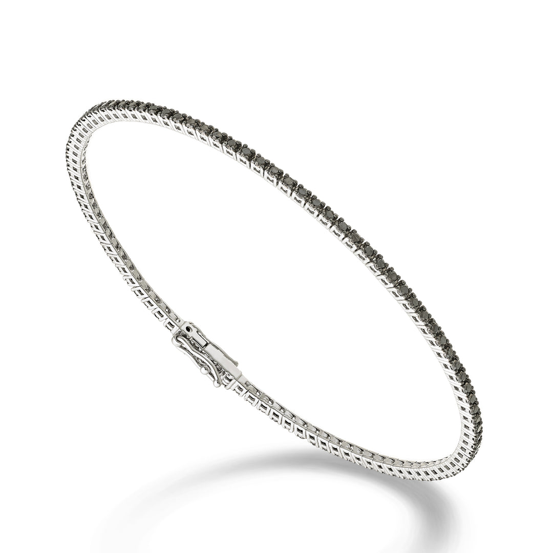 Nihama br tennis 18k diam. black ct.1,03 cm.17,2 white gold - 94 settings NBTF0011BKO4