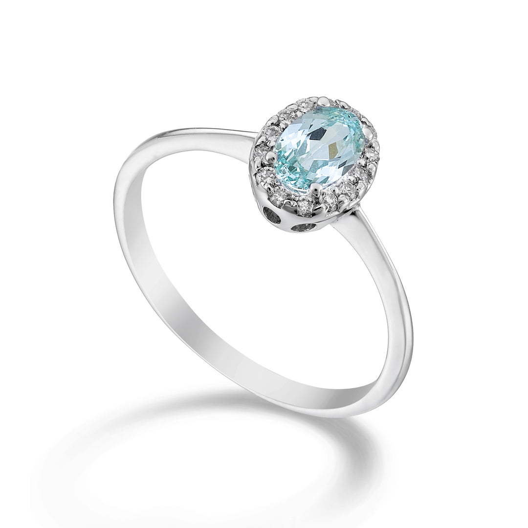 Mikiko, ein 18 Karat Paraiba-Turmalin, oval, 6 x 4 ct. 0,70 dia ct. 0,09 MA5115O4PAR