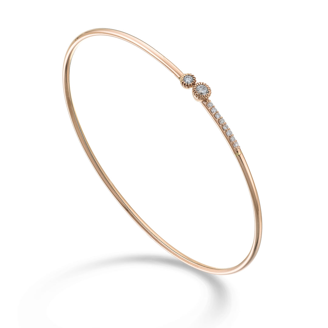 Golay br 18kt bangle 2 settings 0.23 ct rose gold GBSC055DIO3