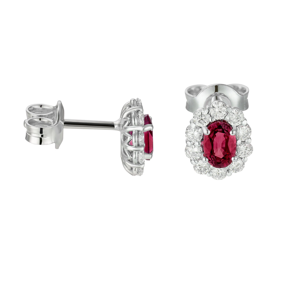 Golay 4x5 oval ruby earrings and diamonds OCL041DIRU-26111110326